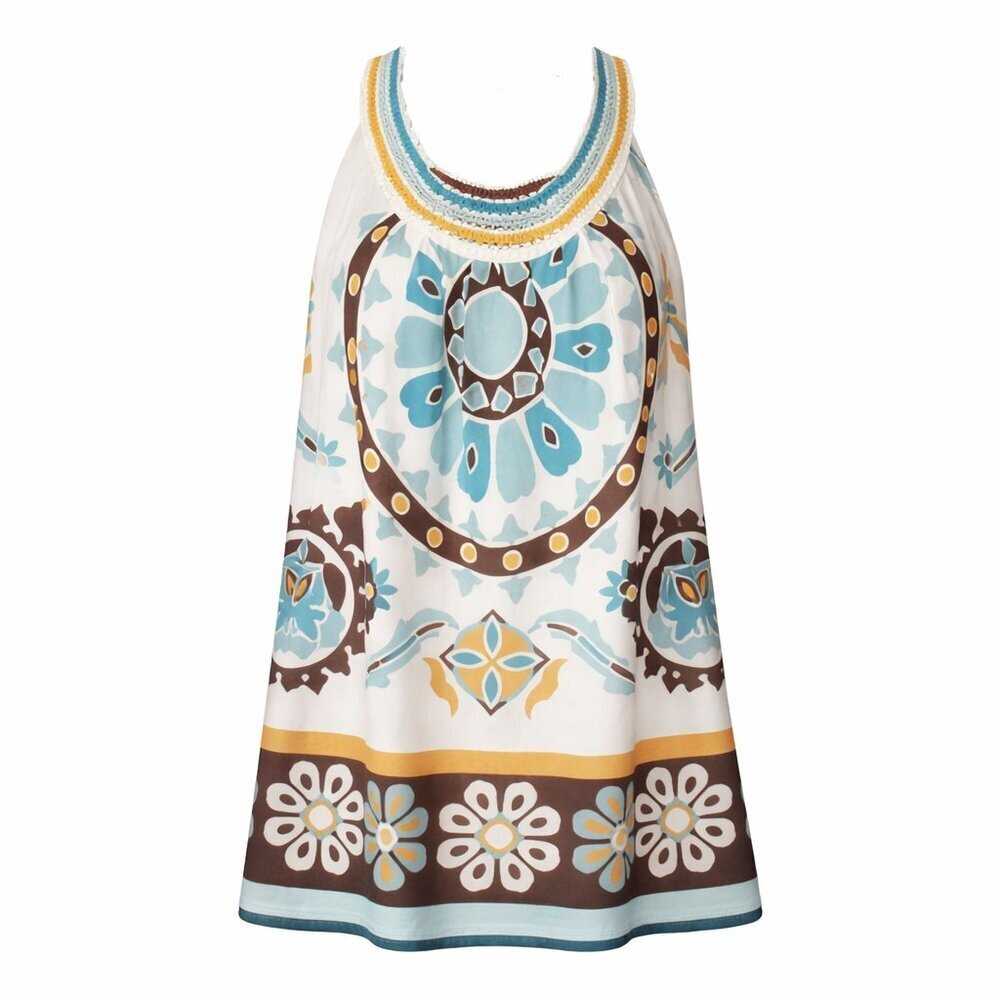 Nicole by Nicole Miller | Boho Crochet-Trim Tank Top | Retro Bohemian Luxe Sz L